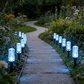 cheap Pathway Lights &amp; Lanterns-Outdoor Solar Lights Colorful LED Icicle Garden Stake Lights, IP65, Warm Glow Landscape Lighting, Ideal for Courtyards, Lawns, Patios, Walkways, Fences, And Party Decorations Lighting  10led / 20led