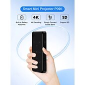 Недорогие Проекторы-Умный мини-проектор DLP с Wi-Fi 5G и Bluetooth, портативный карманный проектор с поддержкой декодирования 4K, коррекцией трапецеидальных искажений, ручной фокусировкой, сенсорным управлением, проектор