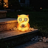 abordables Éclairage paysager-Lampes solaires d'extérieur en forme d'animaux, figurines lumineuses étanches en plastique représentant un lapin et un hibou, lampes décoratives solaires pour terrasse, pelouse, allée, parterre de