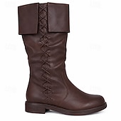 cheap Footwear-Medieval Renaissance Shoes Flat Jazz Boots Viking Crusader Fancy Dress Men's Unisex Pirate Steampunk Halloween Carnival Masquerade Party / Evening LARP Ren Faire Adults' Shoes