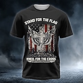 economico T-shirt Patriottici 250-4 luglio 2026 250° Per uomo Bandiera degli Stati Uniti Maglietta Manica Corta maglietta Stampa 3D Girocollo Camicia Patriotico Quotidiano Festival Blu Nero Bianco Estate Primavera Abbigliamento S M L