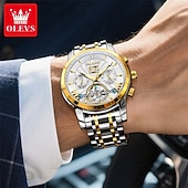 preiswerte Mechanische Uhren-Luxuriöse, automatische Herrenuhr, zweifarbiges Edelstahlgehäuse, blaues Zifferblatt im Skelett-Tourbillon-Stil, selbstaufziehende Business-Armbanduhr mit Großdatum, 24-Stunden-Anzeige, wasserdicht