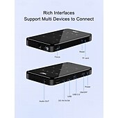 Недорогие Проекторы-Умный мини-проектор DLP с Wi-Fi 5G и Bluetooth, портативный карманный проектор с поддержкой декодирования 4K, коррекцией трапецеидальных искажений, ручной фокусировкой, сенсорным управлением, проектор