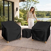 economico Coperture per Mobili da Giardino-coperture per mobili da giardino, tessuto oxford 210d, coperture per set di mobili da giardino per bistrot da esterno da 3 pezzi, set di coperture per divani da giardino per 2 sedie e tavolino da
