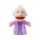 cheap Party Supplies-6pcs Family Hand Puppets Set, Soft Plush Human Puppets with Movable Mouths, Grandpa Grandma Dad Mom Son Daughter Puppets for Preschool Early Teaching, Role Play Storytelling for Toddlers Kids