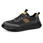 economico Scarpe Casual con Lacci-Sneakers casual da uomo in denim blu, stringate, leggere e comode, scarpe basse alla moda per tutti i giorni, viaggi, uscite del fine settimana e stile smart casual.