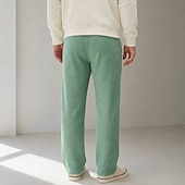 cheap Straight Leg-Men's Waffle Casual Pants - Drawstring Comfortable Trousers - Green
