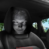  Conjunto de 2/4 capas engraçadas e assustadoras para encosto de cabeça de carro, com design de rosto horripilante. Ideal para pegadinhas nos bancos dianteiros, Halloween ou como presente de