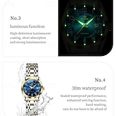 economico Orologi al quarzo-Orologio da donna Olevs, cinturino in acciaio inossidabile argentato, quadrante nero, numeri arabi, orologio analogico al quarzo con datario, impermeabile, orologio elegante da donna.
