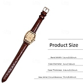 cheap Quartz Watches-Women's Vintage Watch Retro Elegant Gold Tonneau Case Quartz Wristwatch with Brown Leather Strap Roman Numeral Small Face Dress Watch for Ladies Girls Gift