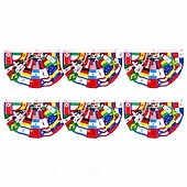  3/6 piezas de banderines plisados de 48 países para decoración de la Copa Mundial de Fútbol 2026, banderines, decoración de banderas de países en forma de semicírculo para el día del partido de fútbol
