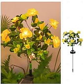 cheap Landscape Lights-LED Solar Flower Lights Rhododendron Outdoor Simulated Flower Lamp LED Artificial Flower Floor Insertion Lamp  Garden and Courtyard Decorative Lights Holiday Party Decorative Lights