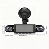 economico DVR per auto-Telecamera da cruscotto a 3 canali per abitacolo anteriore e posteriore, telecamera per auto tripla 1080p con obiettivo girevole, telecamera da cruscotto HD per auto, sensore G, registrazione in loop,