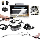 ieftine Produse de curatat-Aparat de curățat cu abur sub presiune portabil de 2500 W, cu 6 viteze mari de curățare cu abur sub presiune și temperatură, cu 3 capete de perie pentru curățarea mașinii, casei și bucătăriei