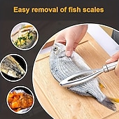 abordables Fruit &amp; Vegetable Tools-4pcs Stainless Steel Fish Remover Tool Set, Kitchen Scaler Fish Skin Graters Cleaning Peeler Scaler Scraper, Ideal for Home, Kitchen, Seafood Markets, and Professional Seafood Preparation