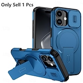 abordables Carcasas iPhone-teléfono Funda Para iPhone 17 Air 17 Pro Max 16 15 14 Pro Max Plus 13 Pro Max Mini Funda Trasera Con Magsafe con Soporte Magnética Soporte de carga inalámbrica Armadura ABS + PC