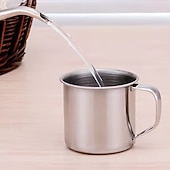 abordables Kitchen Utensils &amp; Gadgets-4/6PCS Stainless Steel Coffee Cups, Double-Layer Stainless Steel Material, Portable and Durable with Handle, Easy to Clean, Suitable for Camping, Travel, Office, Car Use, and Cafes
