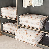 cheap Storage &amp; Organization-Large Capacity Transparent Storage Bag With Dust-Proof Zipper Cover, Foldable Organizer For Clothes, Toys, Blankets And Household Items, Waterproof 3D Storage Container For Closet, Bedroom, Dormitory
