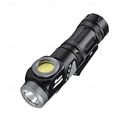 cheap Flashlights-Rechargeable Tactical Flashlights 1600 High Lumens 2 Light Sources,6 Modes, 90 Degree Rotating,Waterproof Working Light with Magnetic Base for Home Emergency, Outdoor, Camping