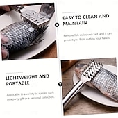 abordables Fruit &amp; Vegetable Tools-4pcs Stainless Steel Fish Remover Tool Set, Kitchen Scaler Fish Skin Graters Cleaning Peeler Scaler Scraper, Ideal for Home, Kitchen, Seafood Markets, and Professional Seafood Preparation