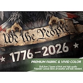 economico Bandiera del Fan-Bandiera americana per il 250° anniversario, 90x150 cm, stampata su entrambi i lati, bandiere per i 250 anni di libertà, stendardo per il 250° anniversario americano, bandiera americana con aquila