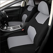 cheap Car Seat Covers-Universal Car Seat Covers Full Set, Breathable Cloth Automotive Seat Protectors with Sporty Two-Tone Design, Airbag Compatible Interior Accessories for Most Sedan, SUV, Truck, Van, 9PCS