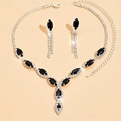 economico Parure di gioielli-Set di orecchini 2 Cromo Orecchini Per donna Moda Parure di gioielli Per Matrimonio