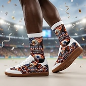 billige Men's Soccer Shoes-Men's USA Eagle Soccer Print Casual Sneakers Lace-Up Lightweight Comfort Walking Shoes Patriotic Football Fan Footwear for  Match Day, Sports Events, Travel and Everyday Streetwear