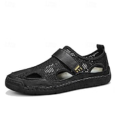 economico Sandali casual-Sandali da pescatore beige da uomo: scarpe estive casual traspiranti a punta chiusa, ideali per passeggiate all'aperto, viaggi, gite in spiaggia, tempo libero nel fine settimana e comfort quotidiano.
