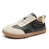 cheap Casual Lace-Up Shoes-Men's White Casual Sneakers Lace-Up Lightweight Comfort Walking Shoes Minimalist Low Top Footwear for Daily Wear, Travel, Weekend Outings and Smart Casual Style