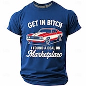  Herren-T-Shirt mit dem Aufdruck „Get in bitch I found a deal on marketplace“, lustiges Muscle-Car-Meme, normale Passform, königsblau, Designer-Kleidung, Größen S, M, L, XL, XXL, XXXL