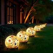 abordables 250e anniversaire des lumières-2 Pièces 2 W Lumières solaires LED Lumières de Chemin &amp; Lanternes Lumières de Sculpture &amp; Paysage Multifonction Alimenté par énergie solaire Mignon Blanc Chaud 3.7 V Éclairage Extérieur Cour Jardin 20