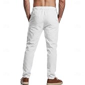abordables Fondos-Medieval Renacimiento Pantalones Vikingo Tejido con 95% de mezcla de lino Plano Disfraz Hombre Víspera de Todos los Santos Carnaval Rendimiento LARP Feria Ren Adulto Pantalones