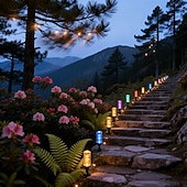 cheap Pathway Lights &amp; Lanterns-Outdoor Solar Lights Colorful LED Icicle Garden Stake Lights, IP65, Warm Glow Landscape Lighting, Ideal for Courtyards, Lawns, Patios, Walkways, Fences, And Party Decorations Lighting  10led / 20led