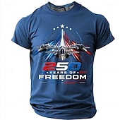  4 iulie 2026, a 250-a aniversare Bărbați Αστέρι 1776 Tricou Manșon scurt Tricou Tipărire 3D Stil Nautic Cămașă Patriotic Zilnic Festival Albastru piscină Negru Trifoi Vară Primăvară Îmbrăcăminte S M