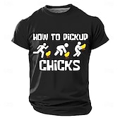 abordables Camisetas divertidas para hombres-Camiseta de hombre con estampado humorístico de cómo ligar con chicas, corte regular, regalo divertido, informal, roja, de diseñador, tallas S, M, L, XL, XXL y XXXL