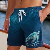 economico Stampa oceanica-Per uomo Oceano Tartaruga di mare Costumi da bagno Costumi da bagno Pantaloncini da bagno Pantaloncini da Surf Misura del girovita medio Hawaiano Quotidiano Vacanza al Mare Tasche Laterali fodera in