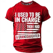 cheap Men's Funny T shirts-Men's I Used To Be In Charge Then I Had A Granddaughter T-Shirt, Funny Grandpa Gift Tee