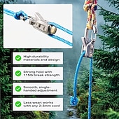 preiswerte Handwerkzeuge-6er-Pack Paracord-Versteller für den Außenbereich, Seilrollenspanner mit Verriegelungsschnalle, Seilspannwerkzeug mit robustem Spanngurt für Camping, Bootfahren, LKW-Ladung, Zeltausrüstung, inklusive