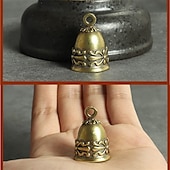 voordelige Feest benodigdheden-Verpakking van 4/8 vintage kleine belletjes, reliëf antieke bronzen knutselbelletjes voor zelfgemaakte windgong, sieradenbedeltjes, halsbanden voor huisdieren, rustieke woondecoratie en