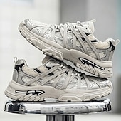 cheap Casual Sneakers-Men's White Outdoor Sneakers Lightweight Breathable Lace-Up Comfort Walking Shoes for Travel, Hiking, Daily Wear and Weekend Adventures