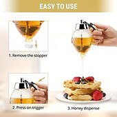 ieftine Ustensile Bucătărie &amp; Gadget-uri-dozator de miere cu suport - potrivit pentru siropuri, sosuri și condimente - gadget de bucătărie multifuncțional, potrivit pentru ulei de măsline, ciocolată și lapte condensat