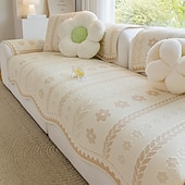 abordables Housse de canapé rafraîchissante-Tapis de canapé en soie glacée qui reste en place - housse rafraîchissante antidérapante pour les surfaces irrégulières &amp;Canapés d'angle - protection d'été monobloc pour meubles