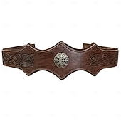 preiswerte Zubehör und mehr-Retro Vintage Mittelalterlich Renaissance Stirnband Krieger Wikinger Ranger Kostüm Herren Vikinger Halloween Karneval Maskerade Renaissance-Messe LARP Erwachsene Stirnband