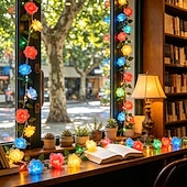 cheap Solar Outdoor Lights-Solar Rose Fairy String Lights 30/50 LEDs  Outdoor Waterproof Atmosphere Lights for Gardens Balconies Fences Holiday Wedding Party Decoration