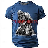  Burtica doare cavaler medieval îngenuncheat în armură amuzant bărbătesc sarcastic meme ironic vintage tricou grafic guler rotund mânecă scurtă streetwear casual cadou pentru el haine de designer