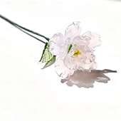 ieftine Flori Artificiale-floare din sticlă pentru luna nașterii, cadou floral din sticlă suflată manual pentru ziua de naștere, Ziua Mamei, iubită, cea mai bună prietenă, soră, bunică – cadou unic pentru ea, femei, set de