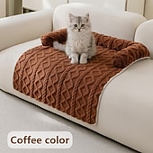 abordables Funda de sofá para mascotas-Cojín cálido y relajante para mascotas en invierno, cama para perros ultrasuave y gruesa, funda antideslizante y lavable para nido de gato para perros pequeños y medianos.