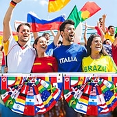  3/6 piezas de banderines plisados de 48 países para decoración de la Copa Mundial de Fútbol 2026, banderines, decoración de banderas de países en forma de semicírculo para el día del partido de fútbol