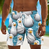  Herre Dyr Kokosnøttre Badeshorts Badedrakter Badeshorts Surfeshorts Medium Midje Hawaiisk Daglig Strandferie Sidelommer Mesh fôr Elastisk snøring i midjen Designer Klær